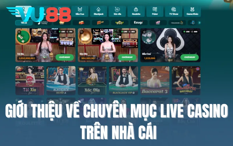 Giới thiệu về chuyên mục Live Casino trên nhà cái